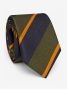 Corbata club de seda verde con rayas anchas