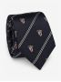 Corbata de seda azul marino con motivos de escudos