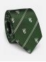 Corbata de seda verde con motivos de escudos