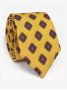 Corbata de seda amarilla con motivos retro