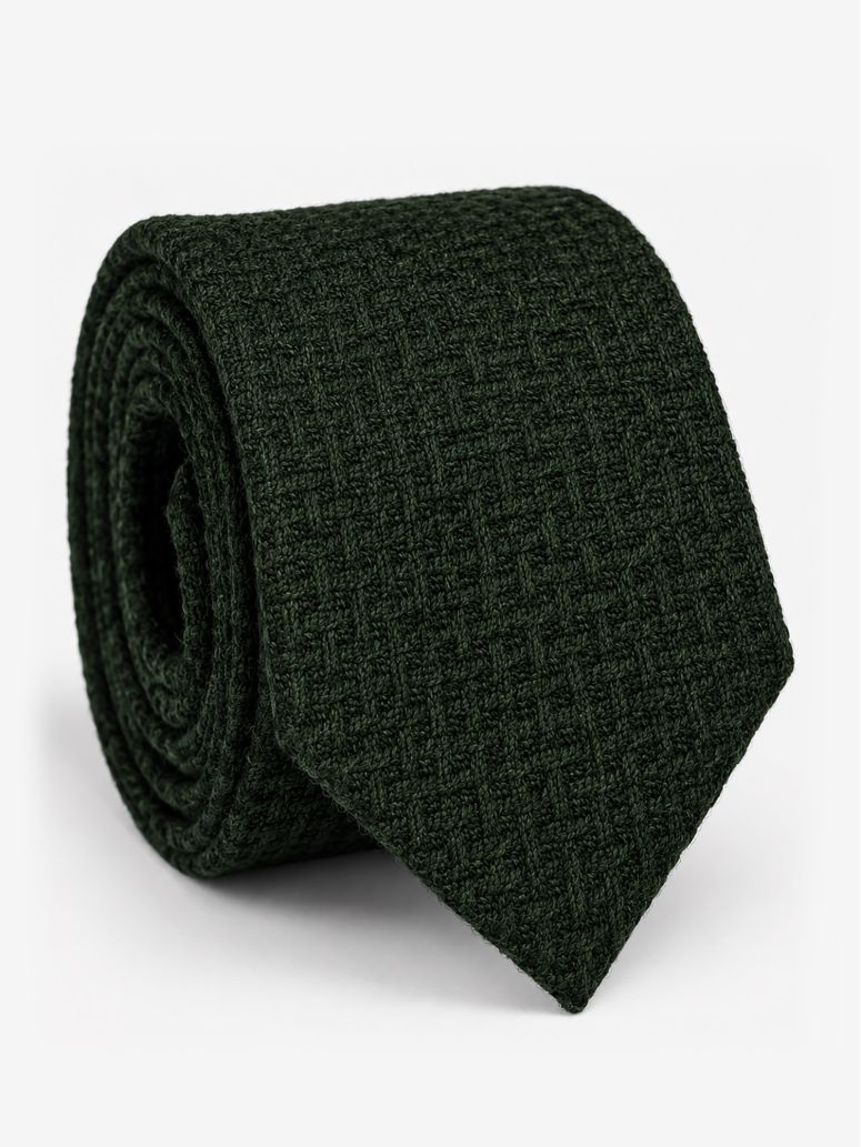 Corbata de lana trenzada verde