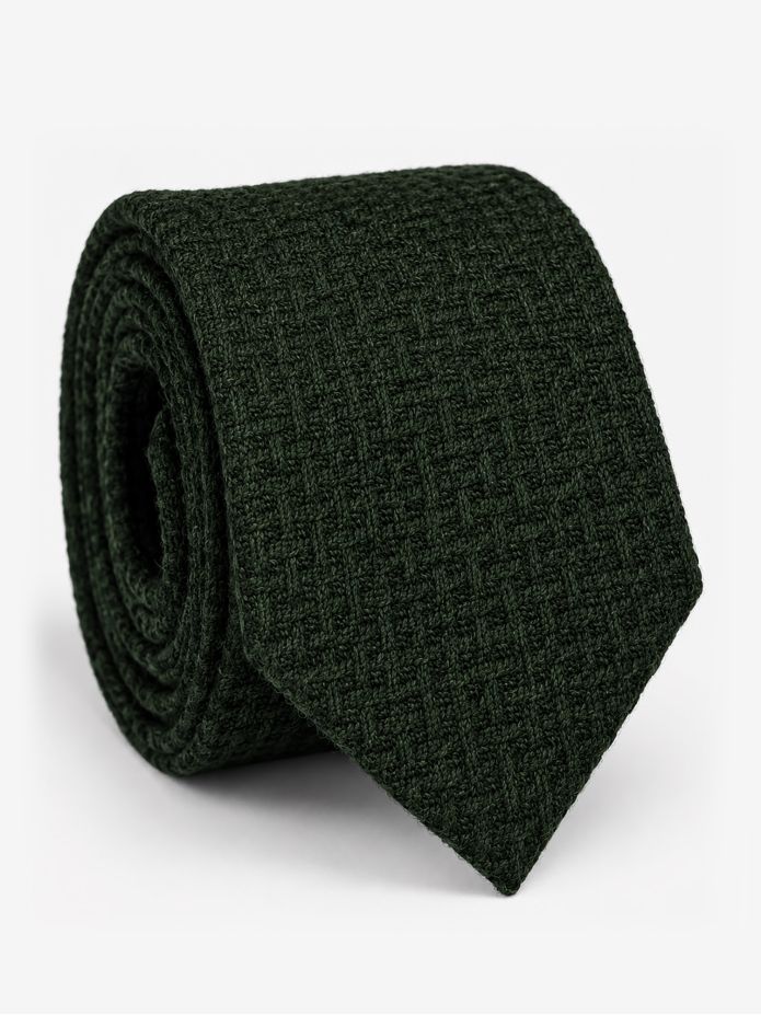 Corbata de lana trenzada verde