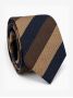 Corbata de estilo club con rayas anchas marrones y azul marino