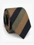 Corbata de estilo club con rayas anchas azul marino y caqui