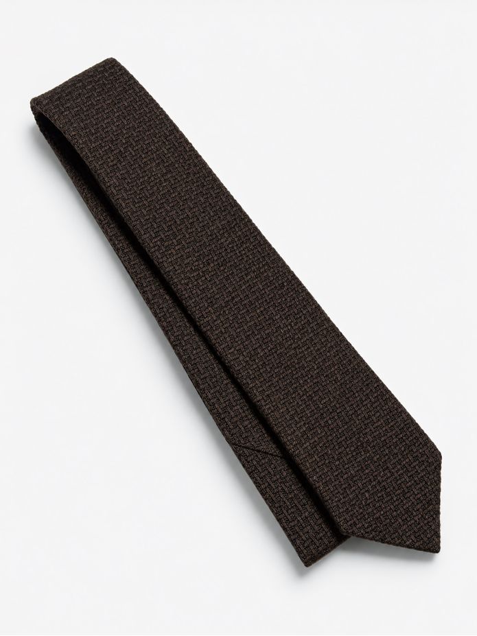 Corbata de lana trenzada marrón