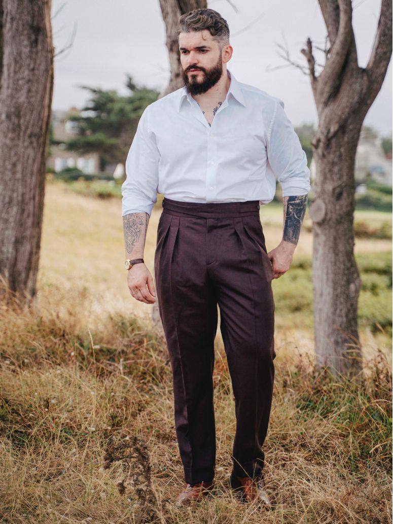 Pantalón de traje gurkha burdeos Dharan