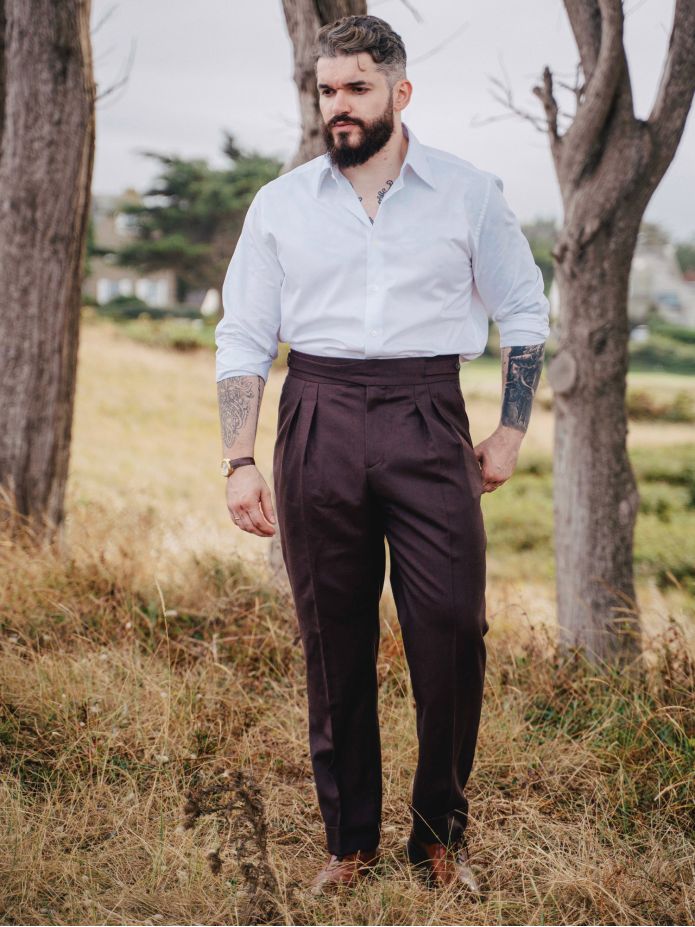 Pantalón de traje gurkha burdeos Dharan