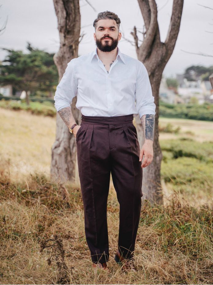 Pantalón de traje gurkha burdeos Dharan