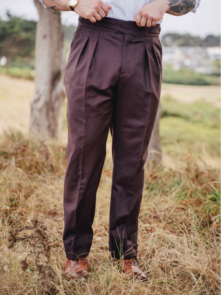 Pantalón de traje gurkha burdeos Dharan