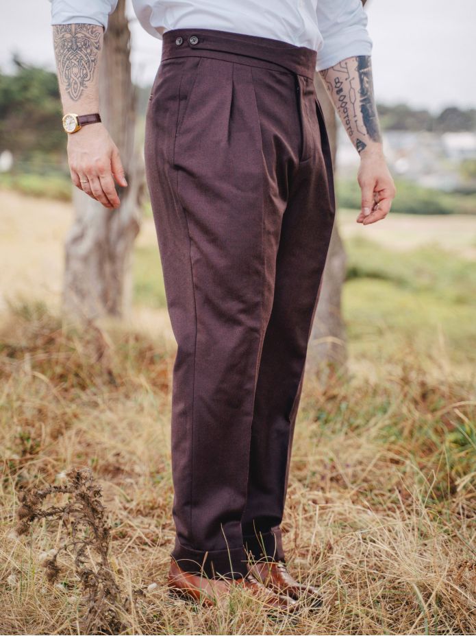 Pantalón de traje gurkha burdeos Dharan