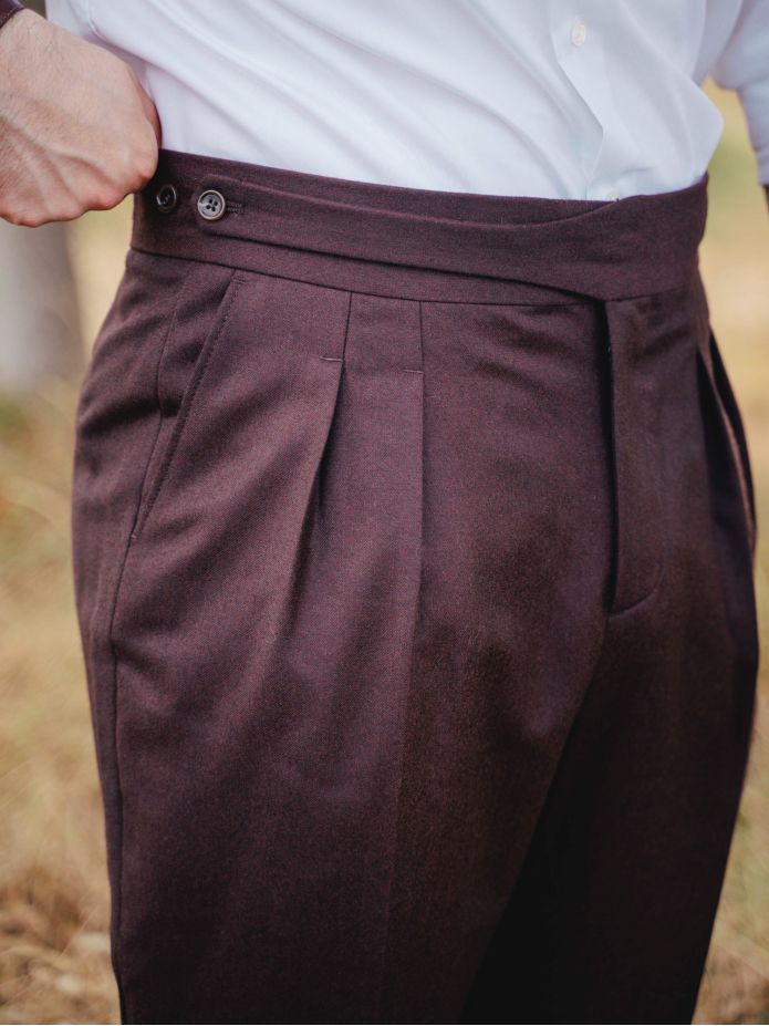 Pantalón de traje gurkha burdeos Dharan