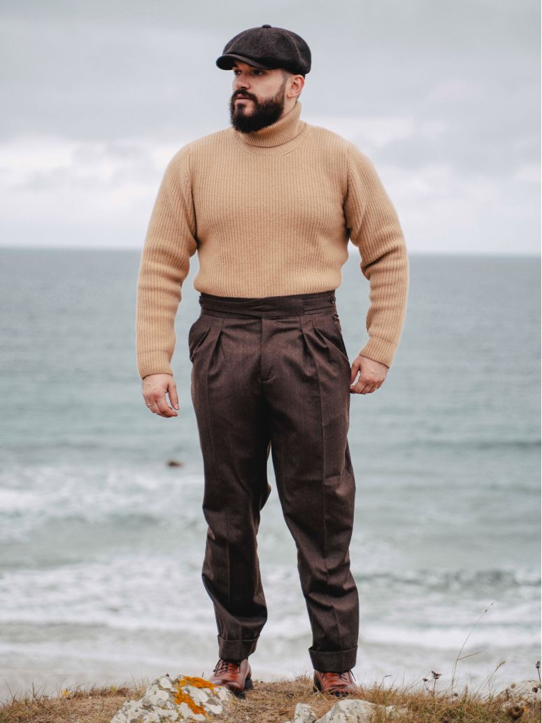 Pantalón de traje gurkha marrón Dharan