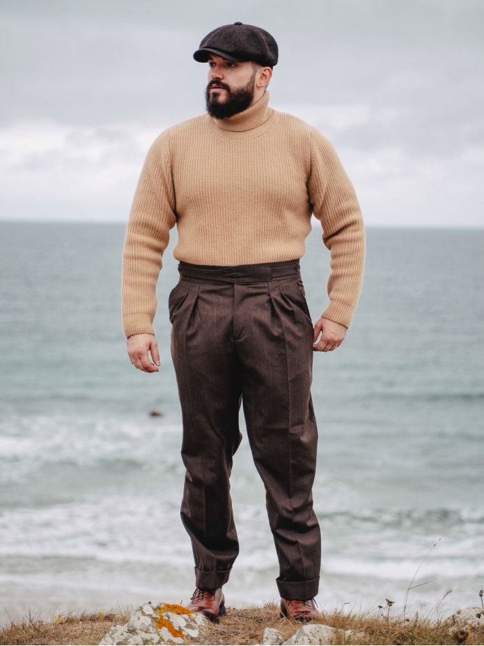 Pantalón de traje gurkha marrón Dharan