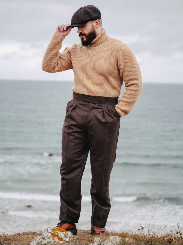 Pantalón de traje gurkha marrón Dharan