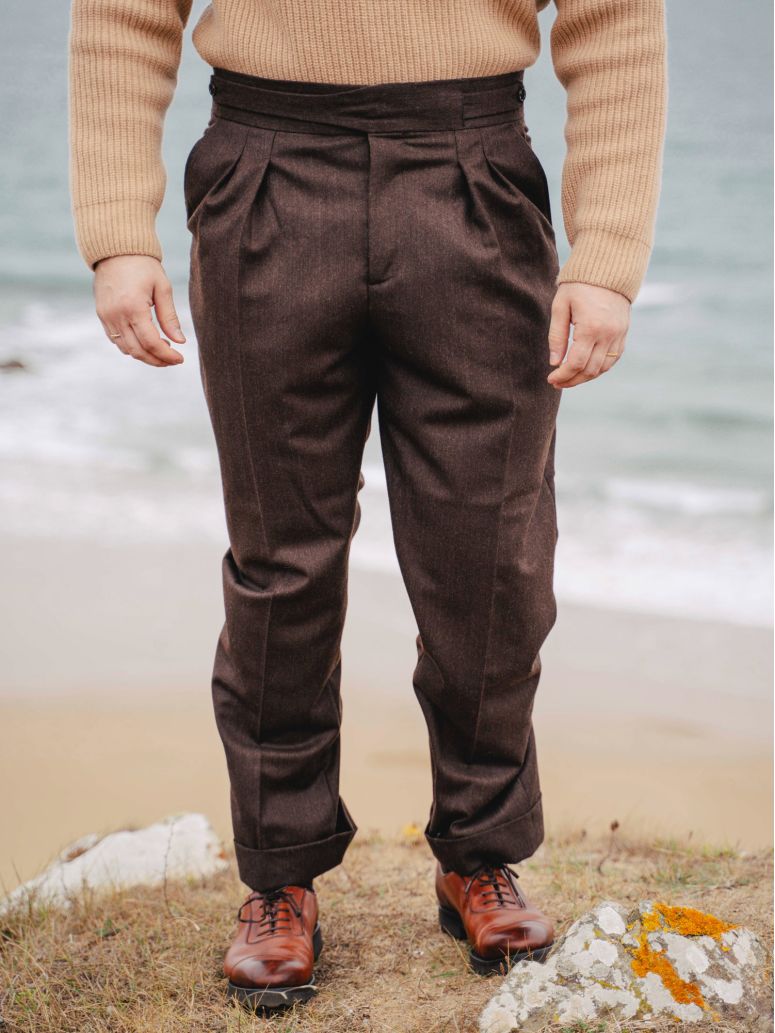 Pantalón de traje gurkha marrón Dharan
