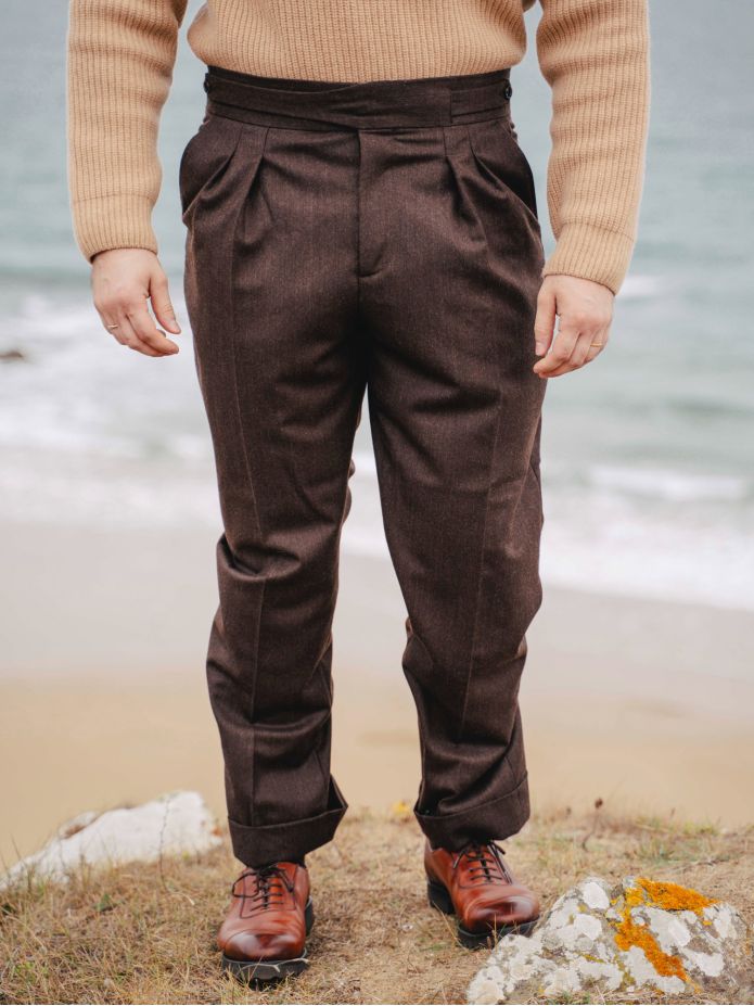 Pantalón de traje gurkha marrón Dharan