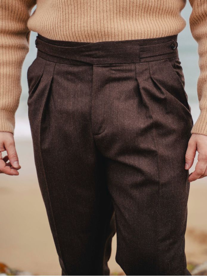 Pantalón de traje gurkha marrón Dharan