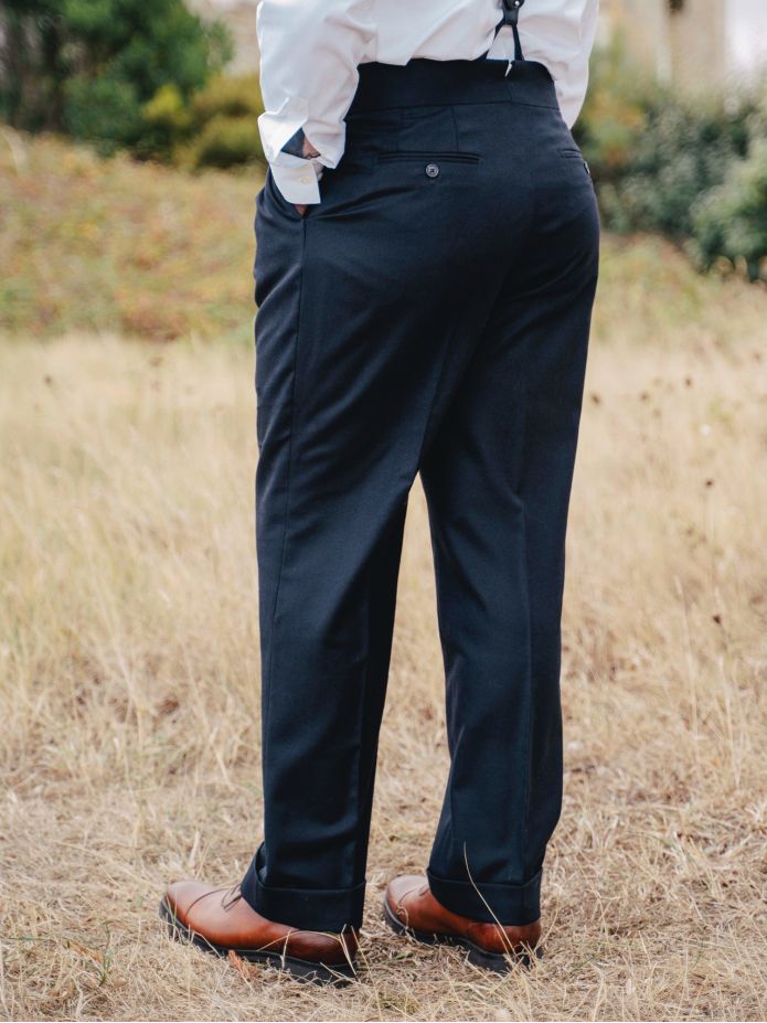 Pantalón de traje gurkha azul marino Dharan