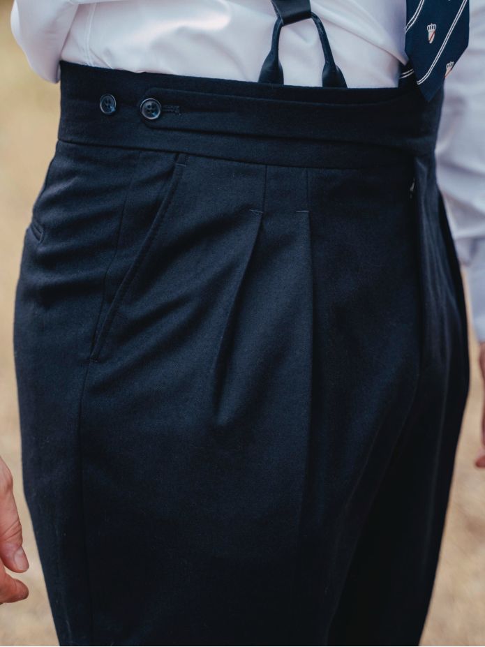 Pantalón de traje gurkha azul marino Dharan