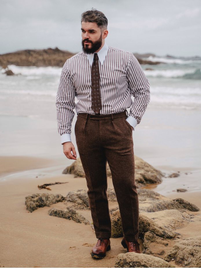 Pantalón de traje marrón Braemer