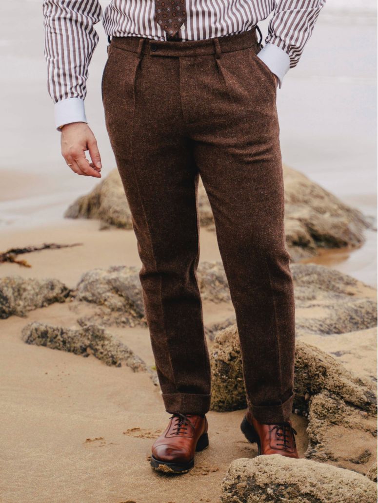 Pantalón de traje marrón Braemer