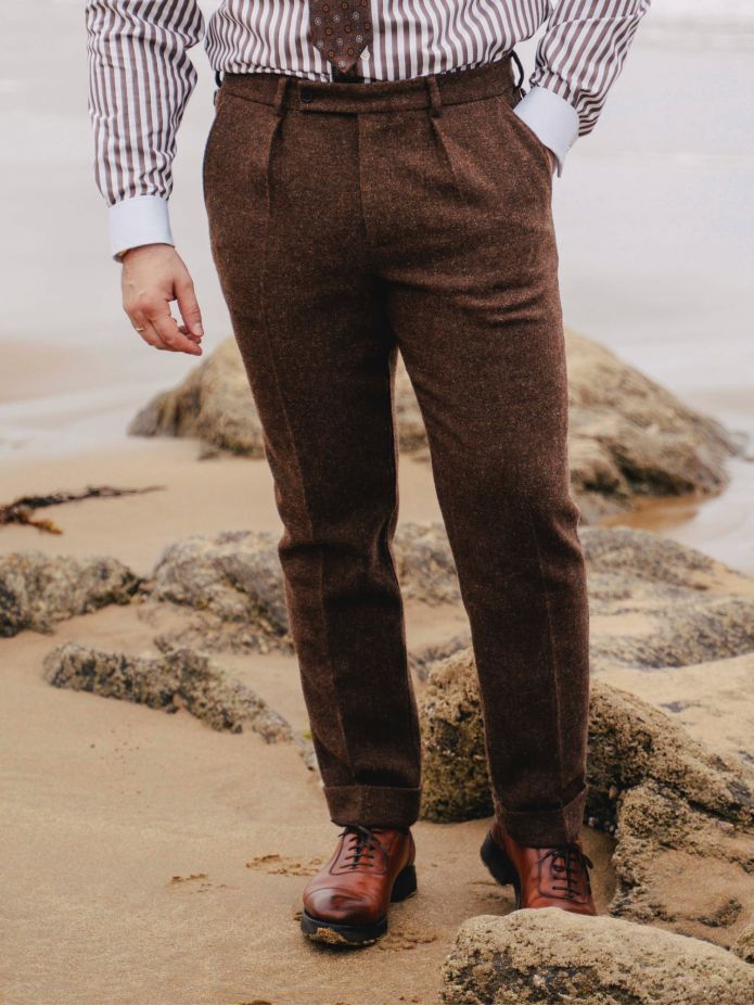 Pantalón de traje marrón Braemer