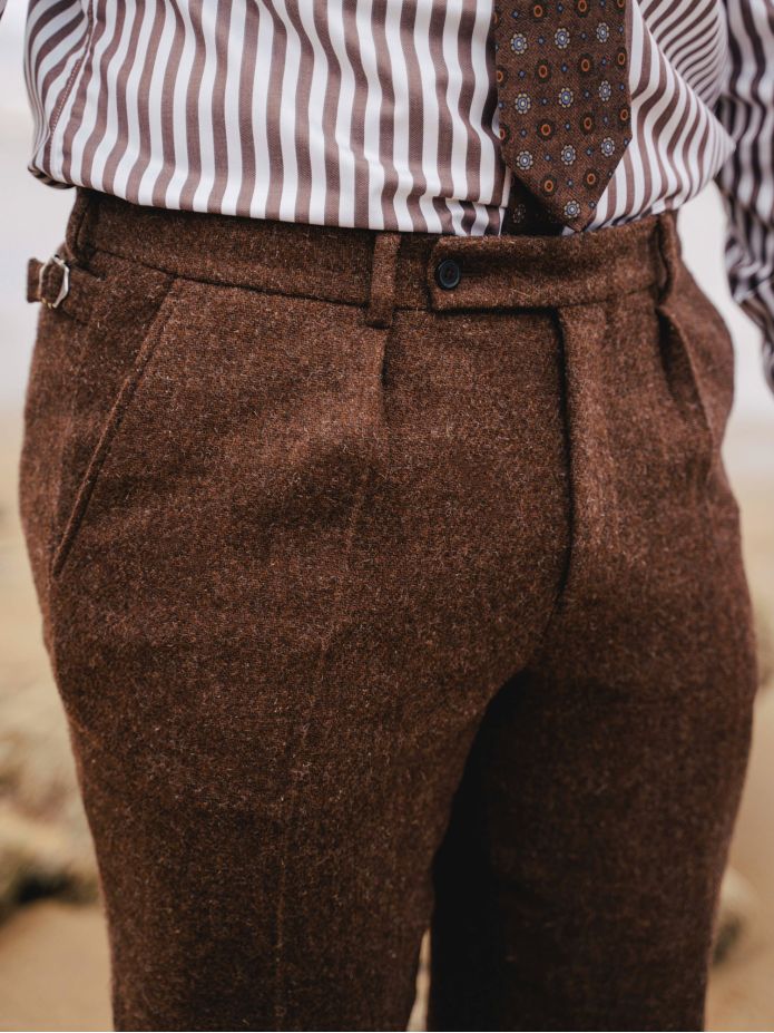 Pantalón de traje marrón Braemer
