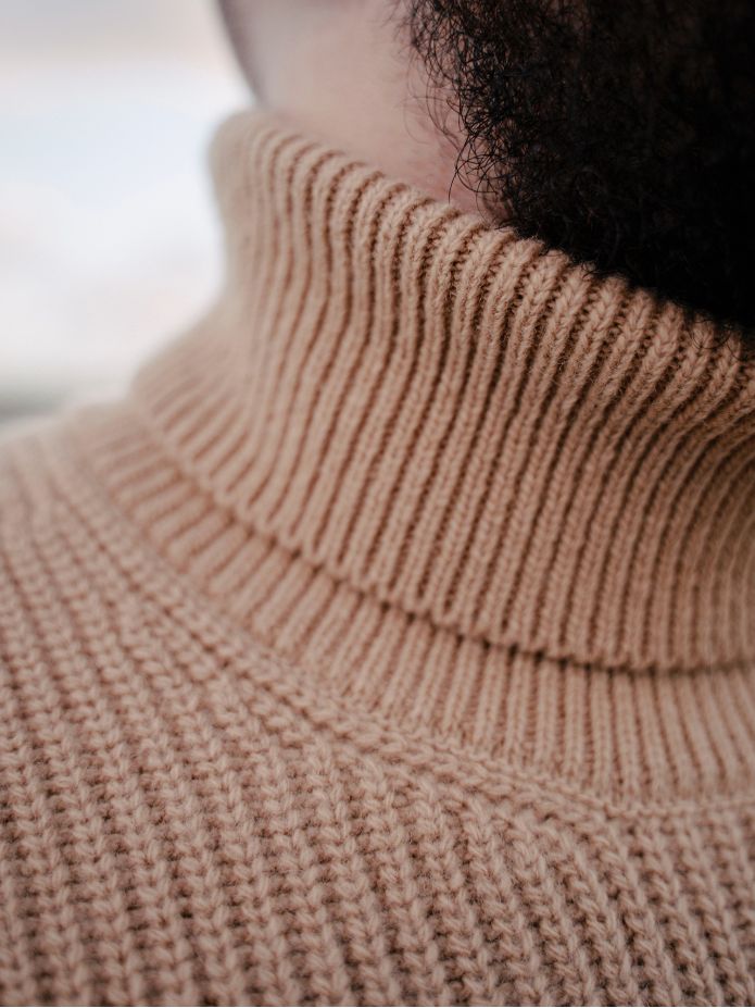 Jersey de cuello vuelto camel Adam