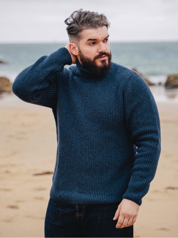 Jersey de cuello alto azul Adam