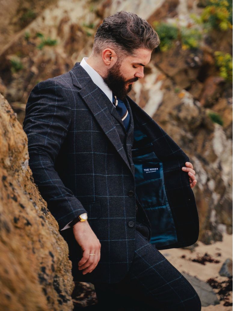 Chaqueta de traje de cuadros Braemer