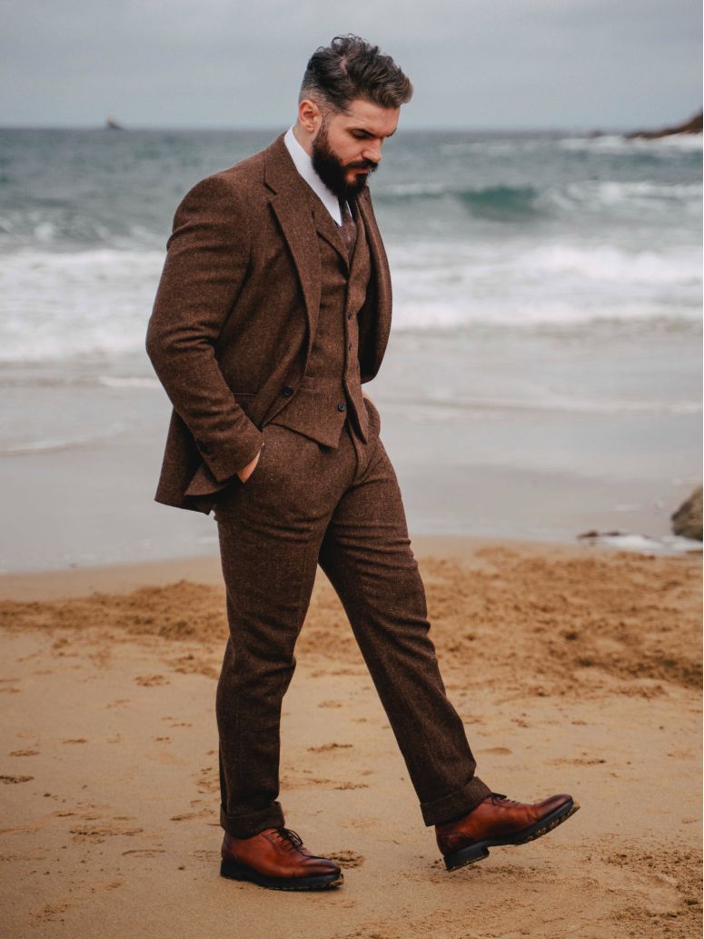 Chaqueta de traje marrón Braemer