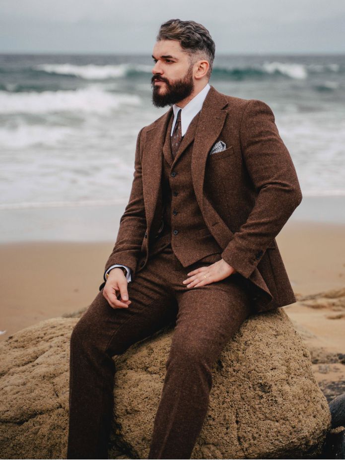 Chaqueta de traje marrón Braemer