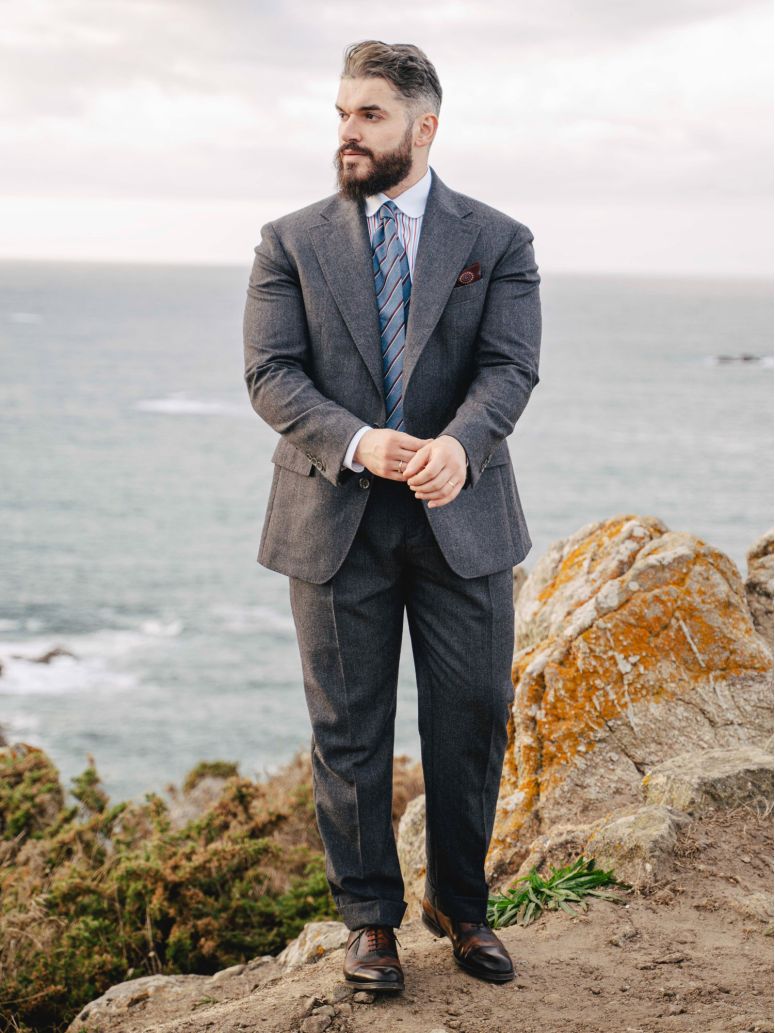 Chaqueta de traje gris Dharan