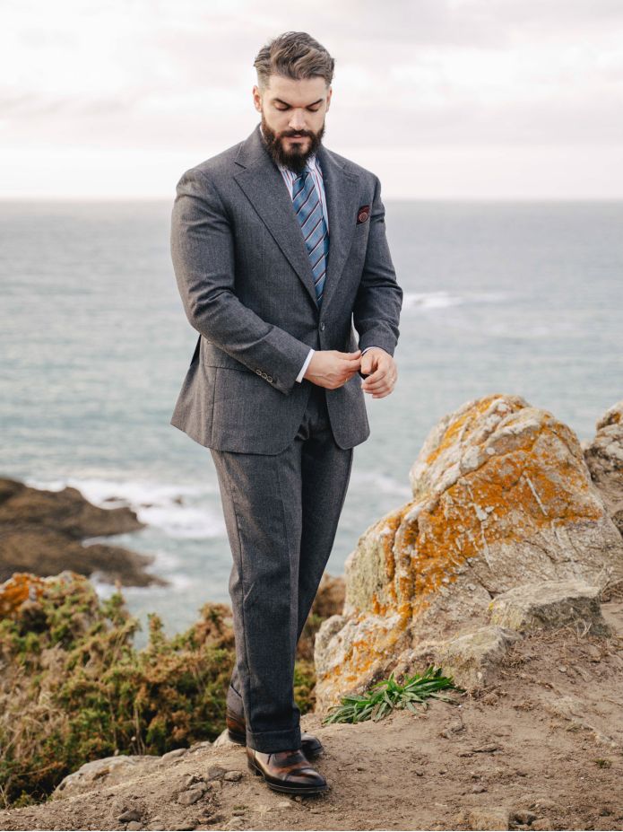 Chaqueta de traje gris Dharan
