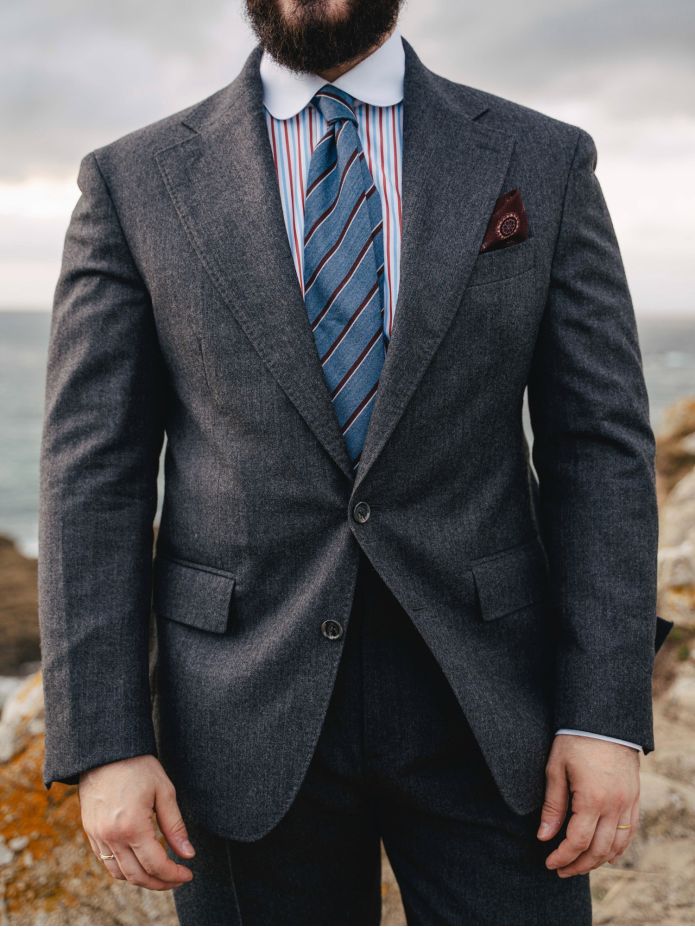 Chaqueta de traje gris Dharan