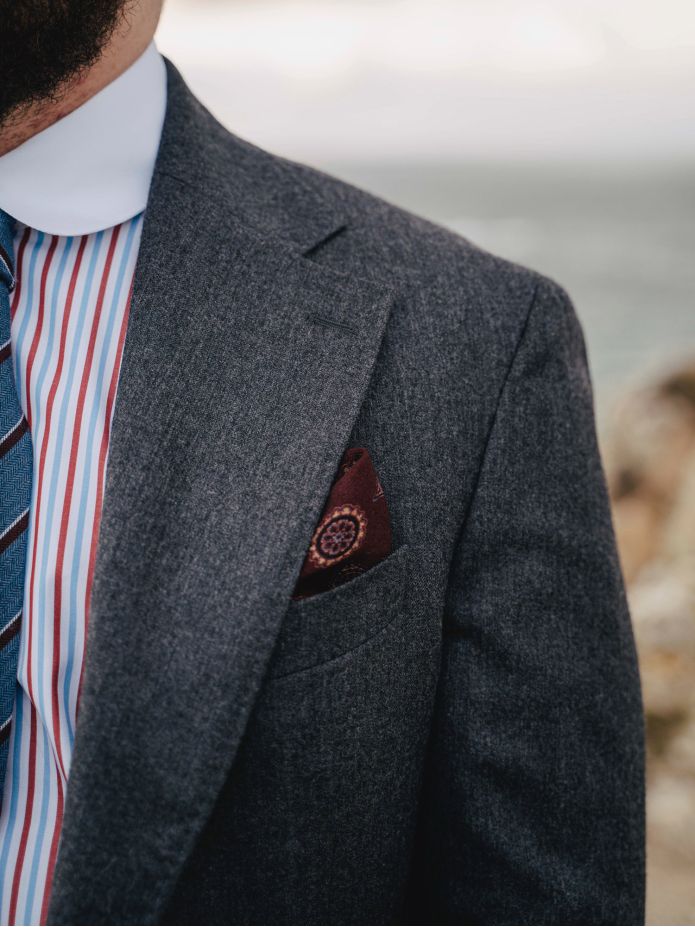 Chaqueta de traje gris Dharan