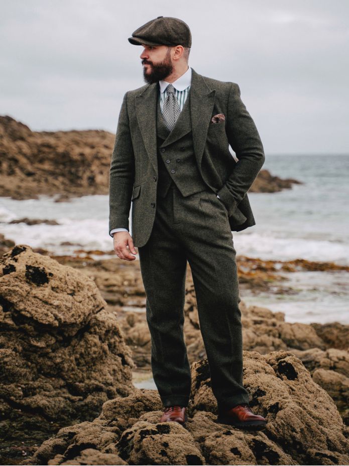 Chaqueta de traje verde loden Kildare
