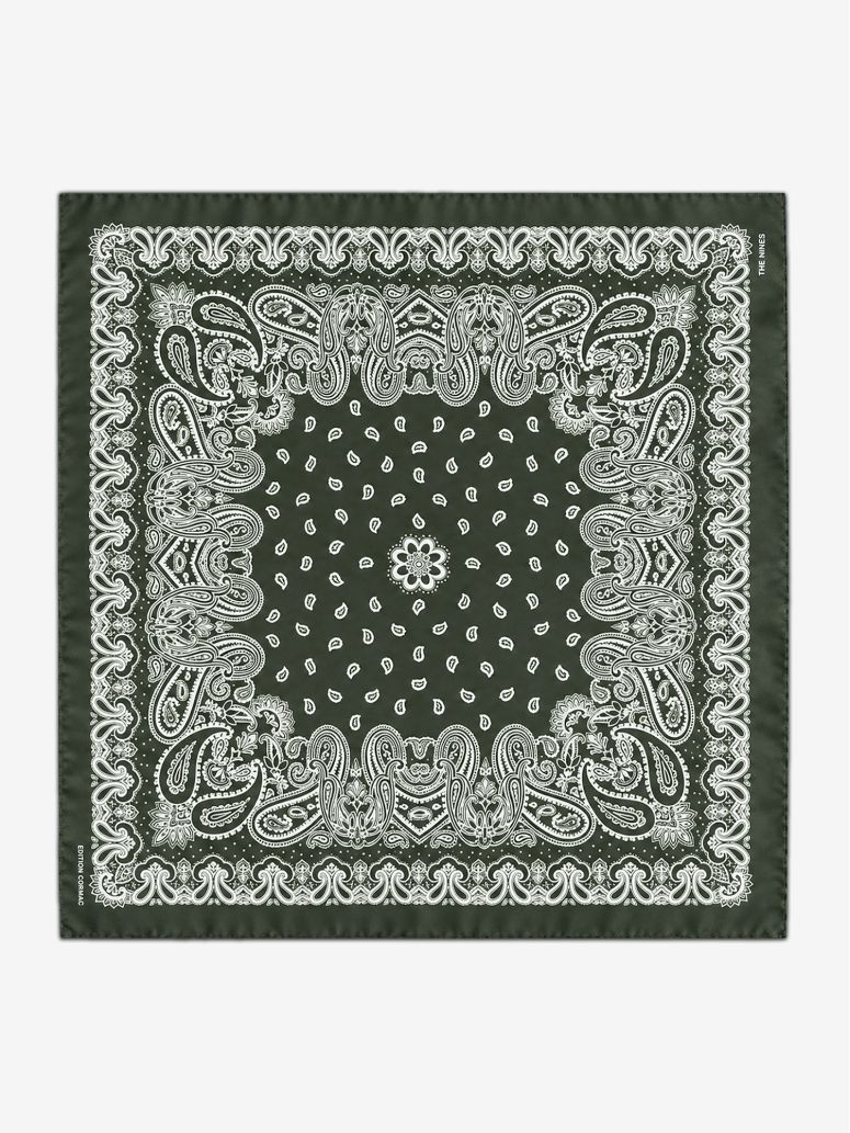 Bandana verde con motivo paisley LISBURN