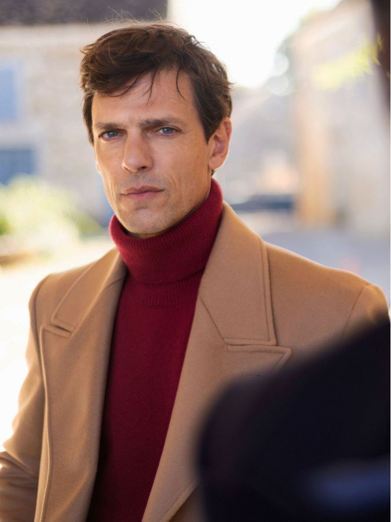 Jersey de cuello alto burdeos Grant