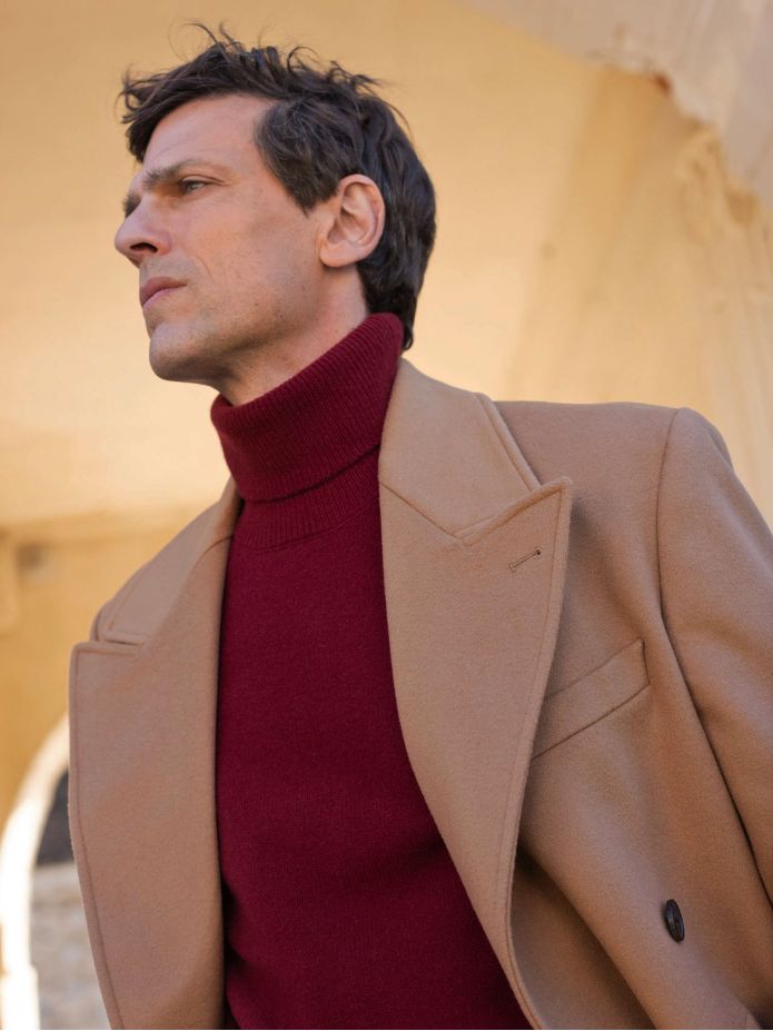 Jersey de cuello alto burdeos Grant