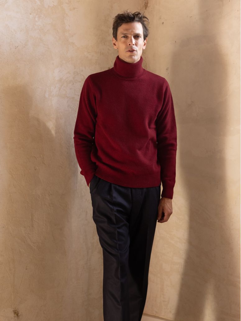 Jersey de cuello alto burdeos Grant