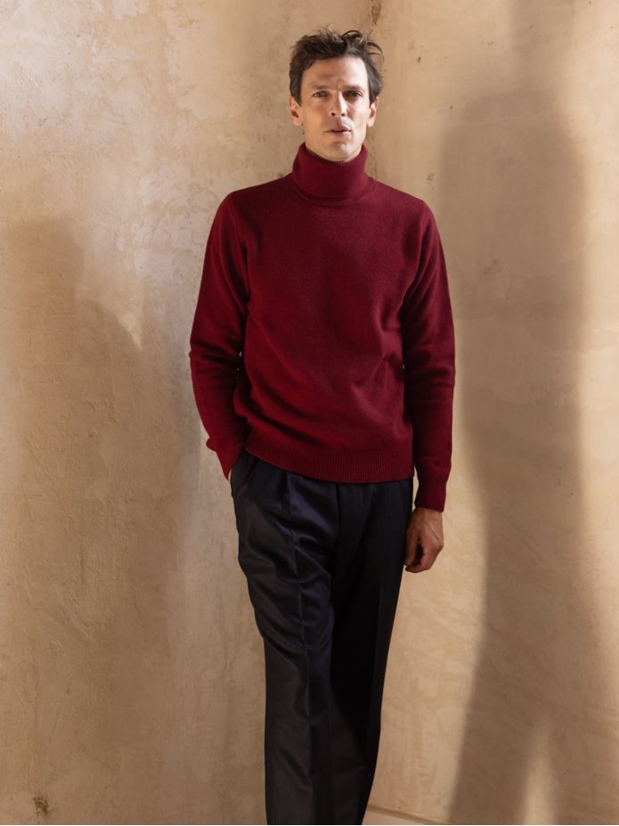 Jersey de cuello alto burdeos Grant