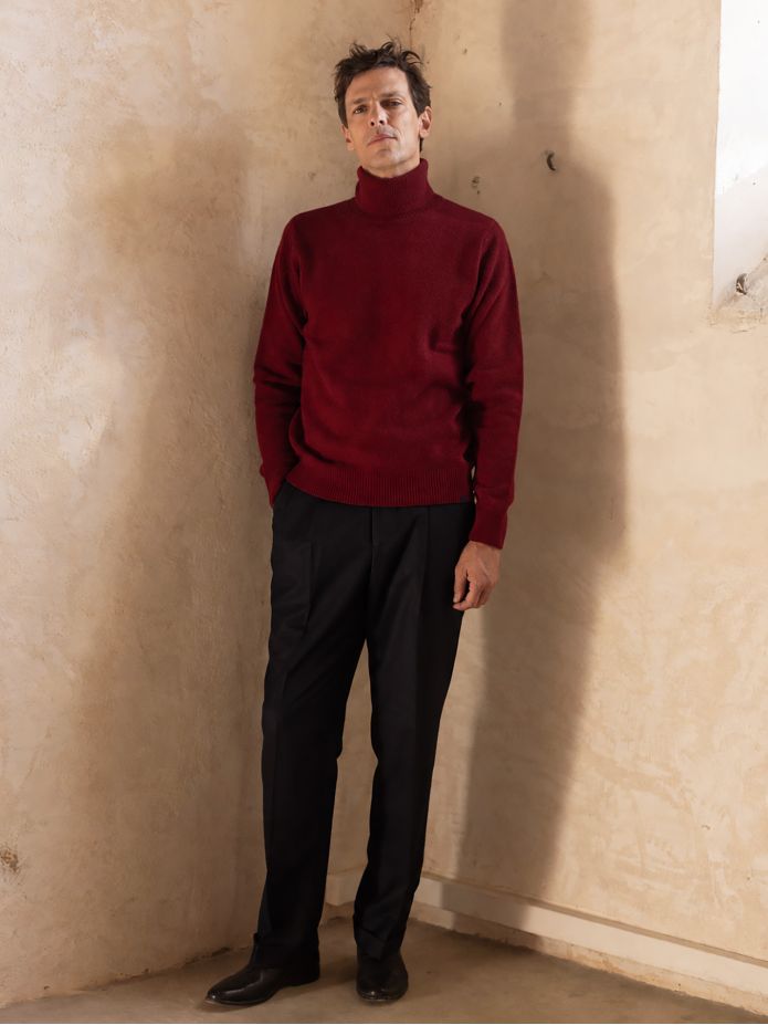 Jersey de cuello alto burdeos Grant