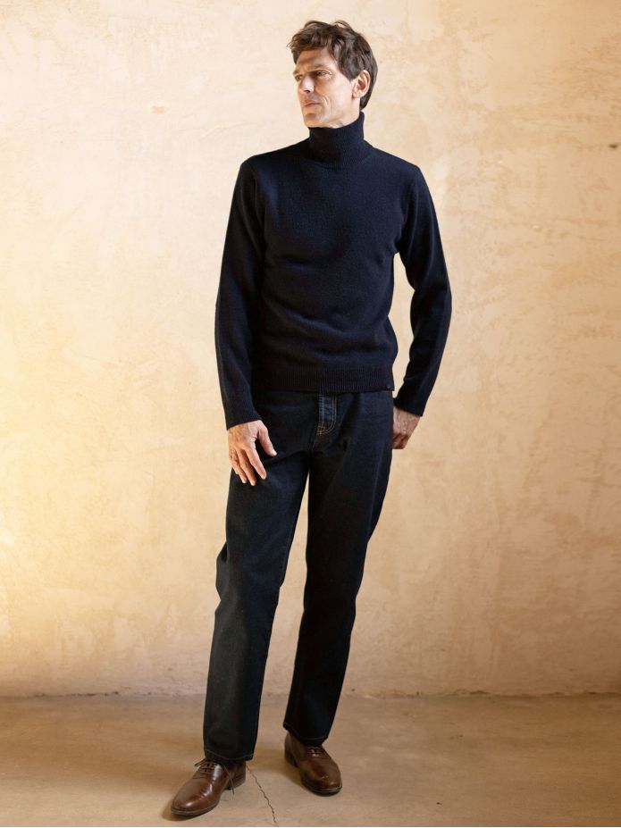Jersey de cuello alto azul marino Grant