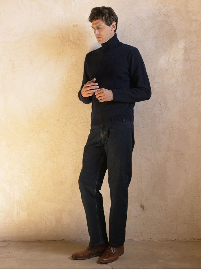 Jersey de cuello alto azul marino Grant