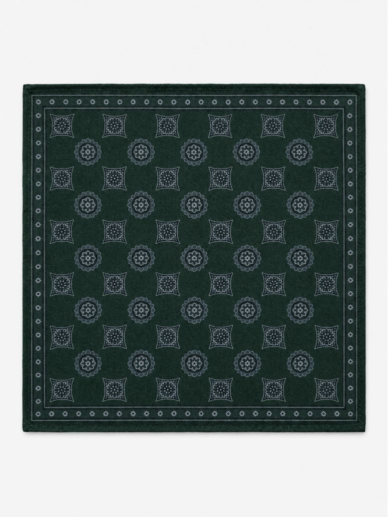 Pañuelo de bolsillo verde estampado