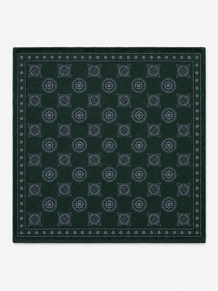 Pañuelo de bolsillo verde estampado