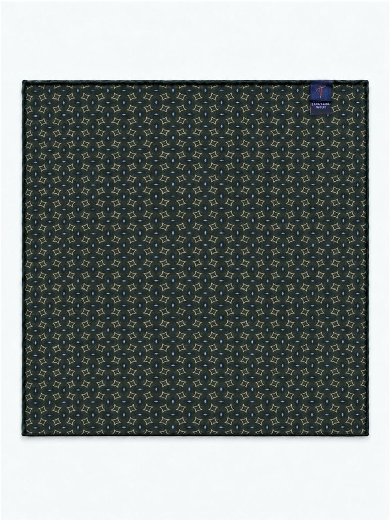 Pañuelo de bolsillo verde estampado