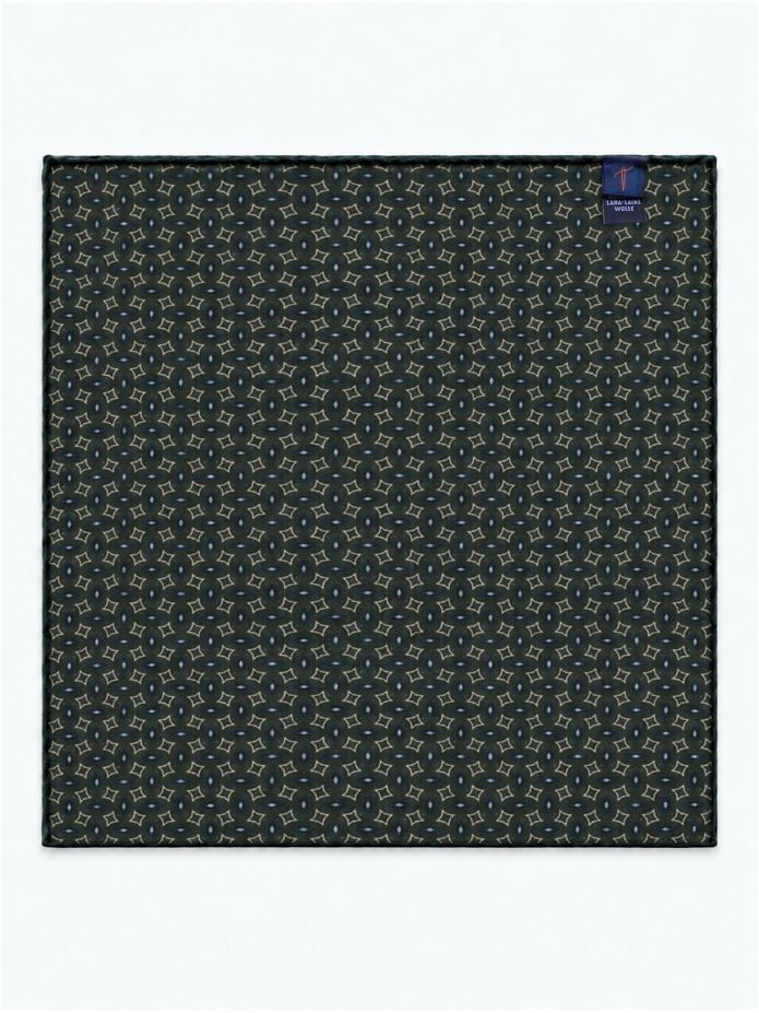 Pañuelo de bolsillo verde estampado