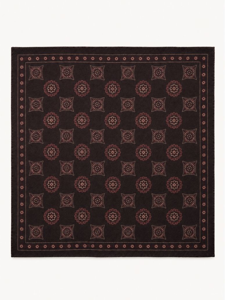 Pañuelo de bolsillo marrón estampado